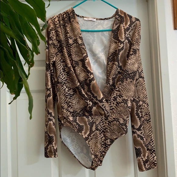 Zara Tops - Zara Snake Print Body Suit